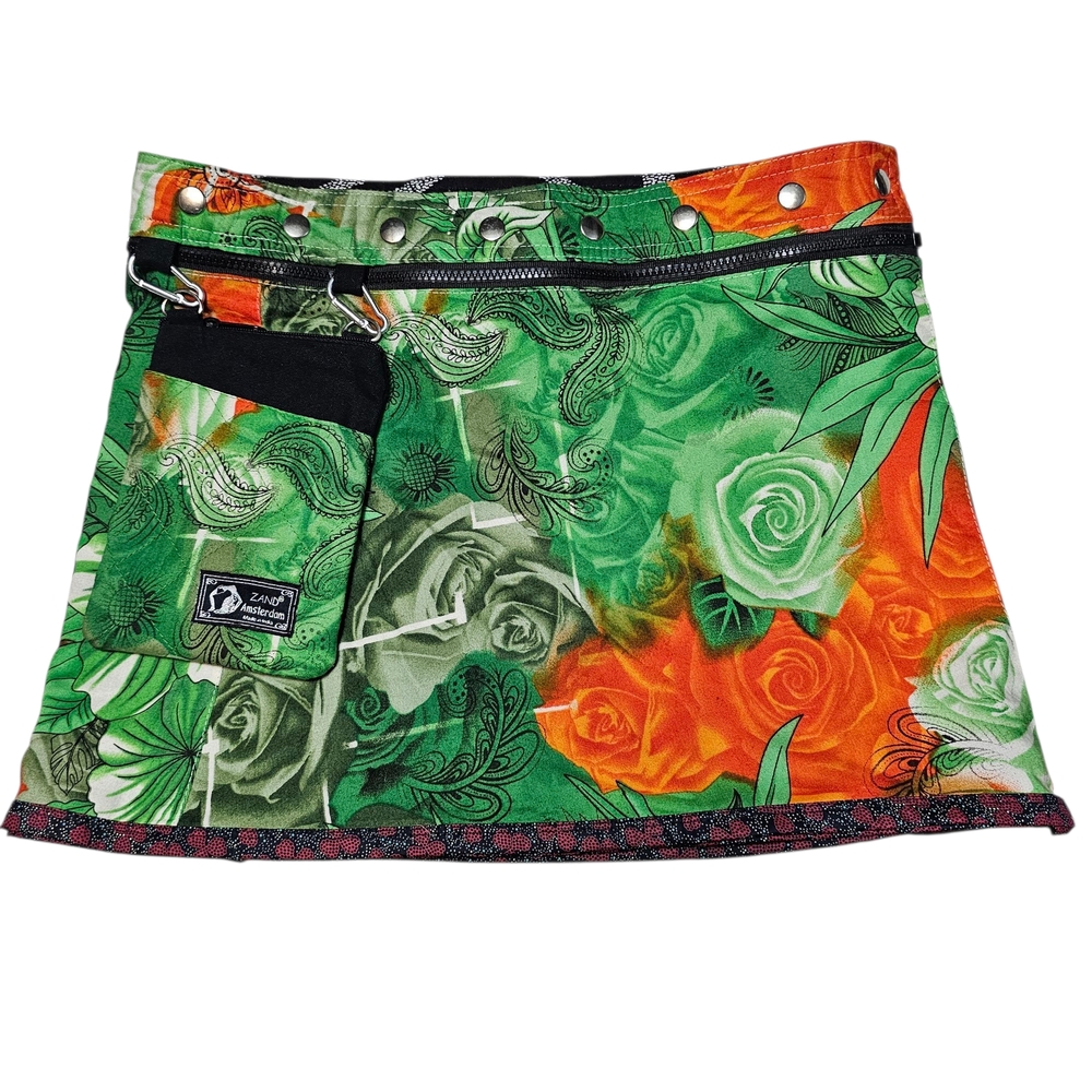 ZAND Amsterdam Floral Adjustable Reversible Skirt Purse Festival Boho